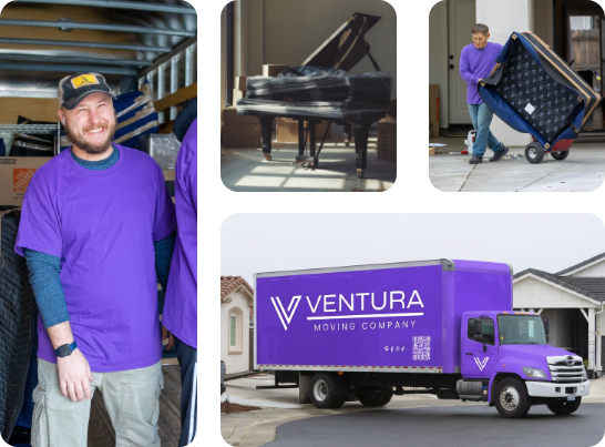 Ventura moving truck loaded for a Thousand Oaks move